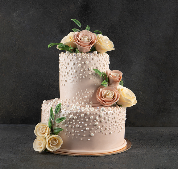 Нежный торт с розами из Городских Кондитерских №1 - отличный выбор для свадьбы