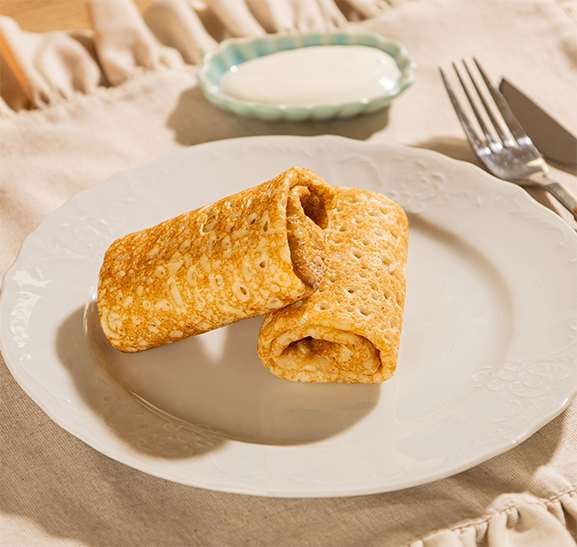Блинчики с мясом и сметаной 