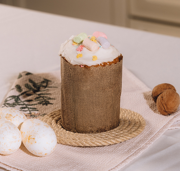 Кулич апельсиновый с варенкой маленький