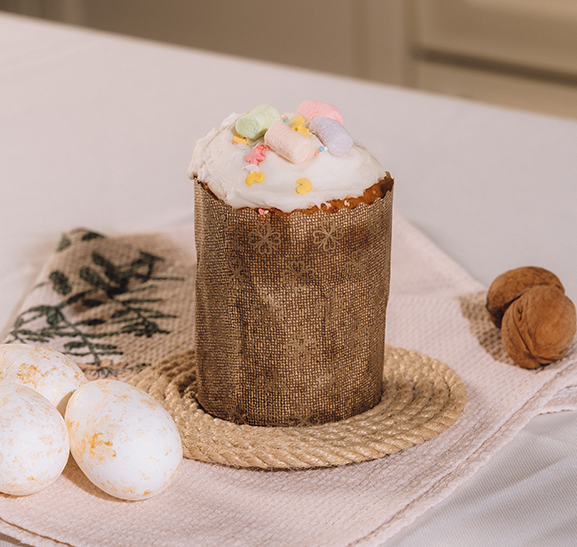 Кулич апельсиновый с варенкой маленький