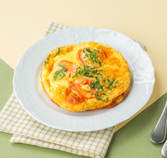 Омлет с ветчиной из индейки