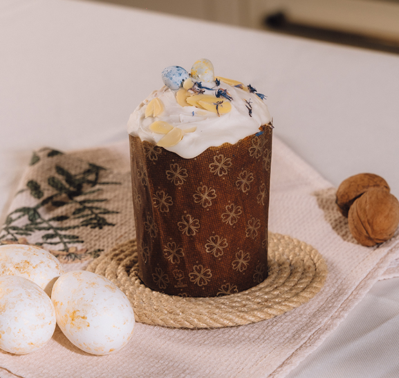 Кулич ванильный с кремом маленький